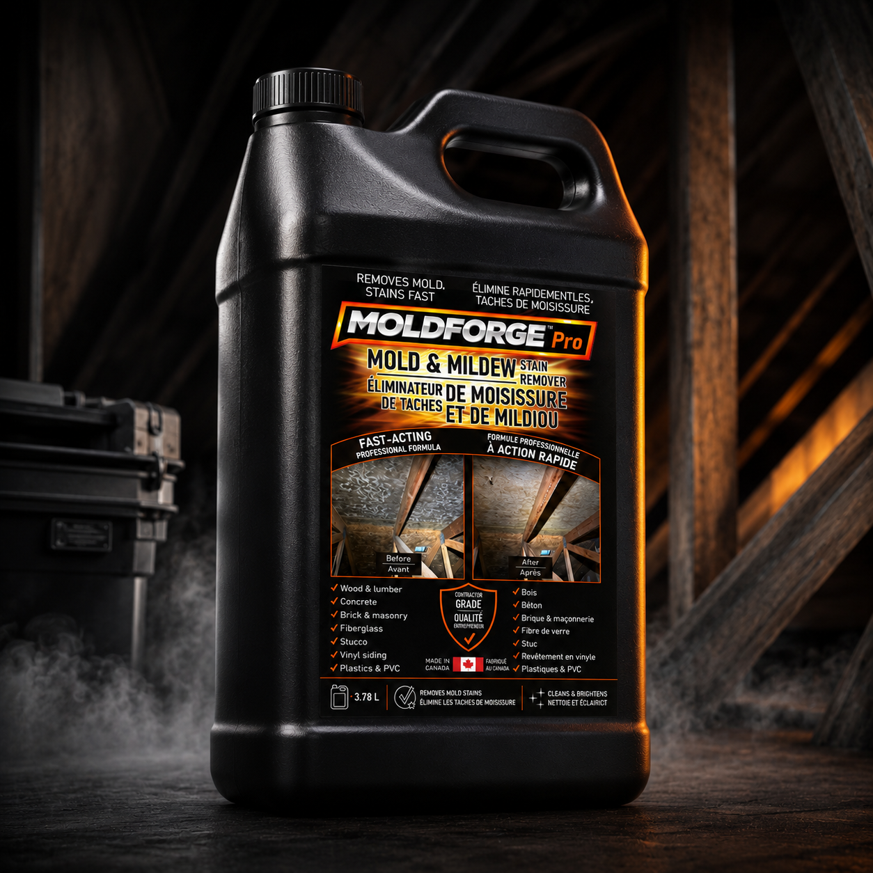 MoldForge™ Pro Mold & Mildew Stain Remover – 3.78 L / 1 US Gallon